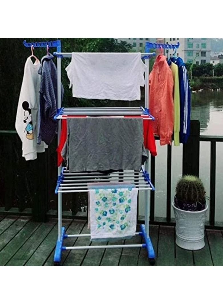 VITION 3 Layer Foldable Stainless Steel Clothes Laundry Drying Rack Organizer - Image 2