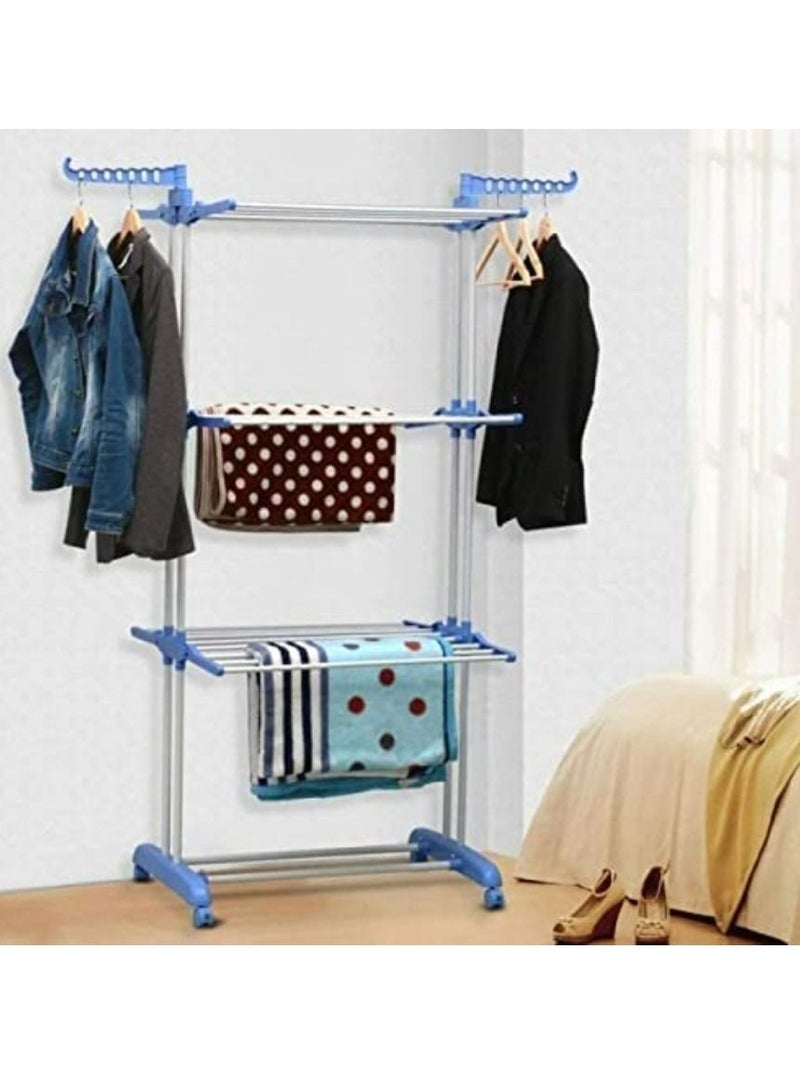 VITION 3 Layer Foldable Stainless Steel Clothes Laundry Drying Rack Organizer - Image 3