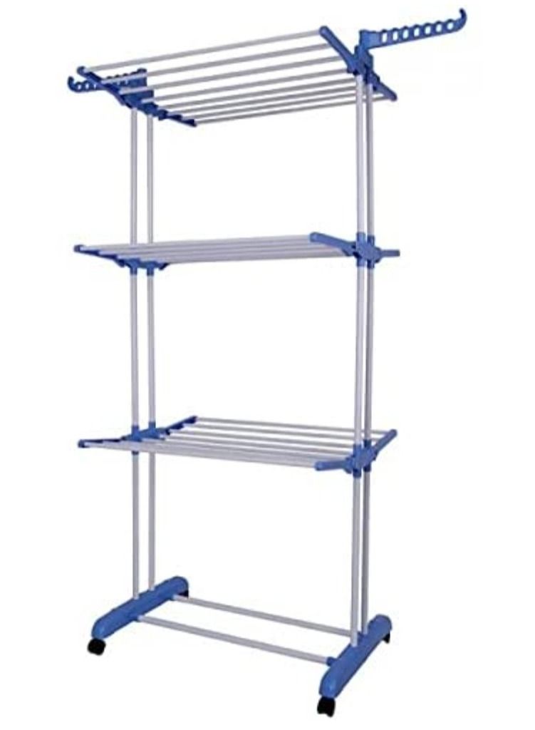 VITION 3 Layer Foldable Stainless Steel Clothes Laundry Drying Rack Organizer - Image 1