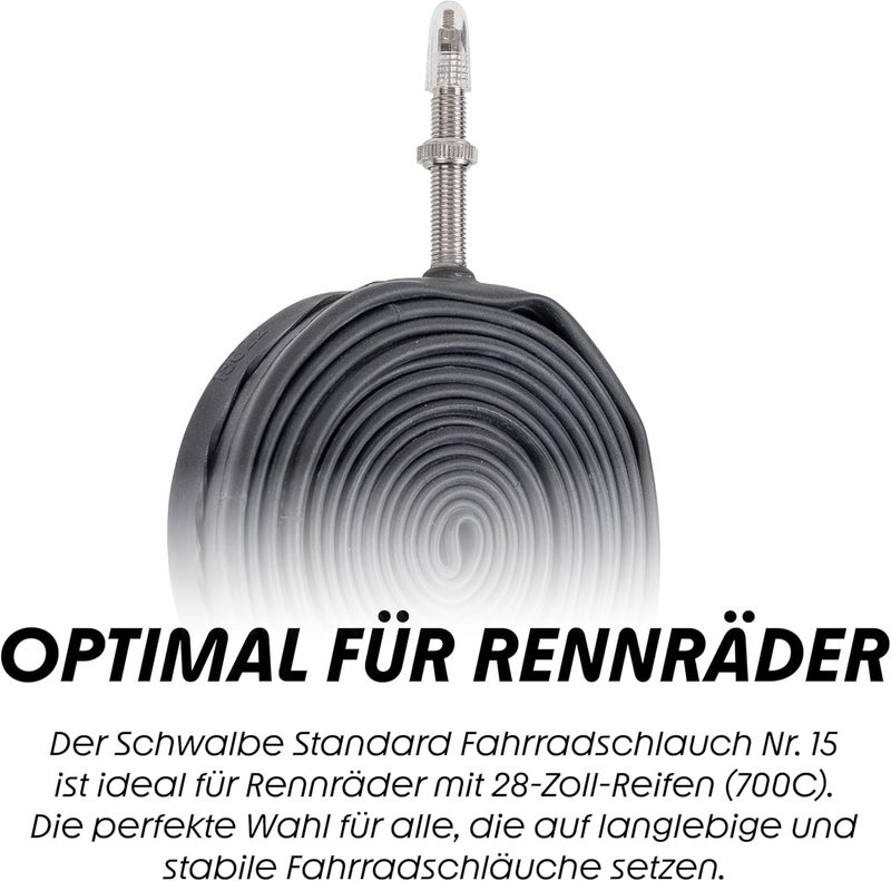 SCHWALBE أنبوب دراجة شوالبي 700x18/28 SV15 خفيف الوزن مع صمام بريستا 40 مم - Image 5