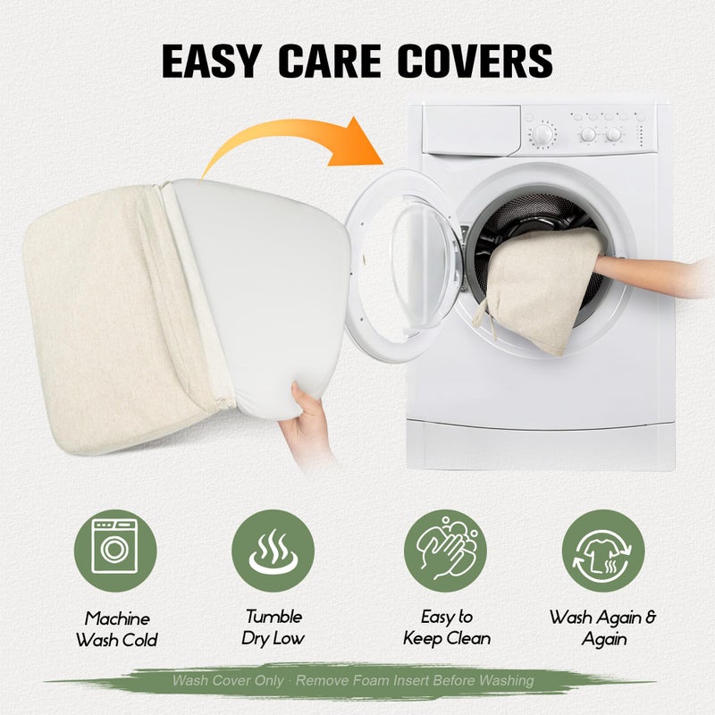 kingphenix Dining Chair Cushions Set of 4, 2.5 inch Thick Kitchen Chair Pads with Ties, Non Slip Bottom, Removable Washable Cover, 17â€ x 16â€, Beige - Image 4