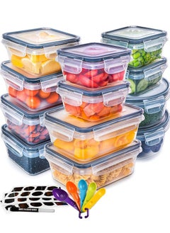 FPC Airtight Meal Prep Containers with Locking Lids - 12-Piece BPA-Free Plastic Food Storage Set, Stackable, Microwave, Freezer & Dishwasher Safe  - Image 1