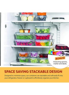 FPC Airtight Meal Prep Containers with Locking Lids - 12-Piece BPA-Free Plastic Food Storage Set, Stackable, Microwave, Freezer & Dishwasher Safe  - Image 3