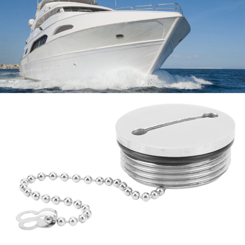 Boat Marine Fuel Tank Cap Deck Fill Filler Boat Accessories Stainless Steel Deck Fill Cap with Chain Marine Hardware Accessories 38MM - Image 3