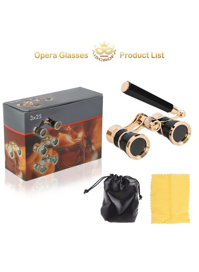 AiScrofa Opera Glasses Binoculars 3X25 Theater Glasses Mini Binocular Compact Lightweight with Handle for Adults Kids Women in Musical Concert - Image 5