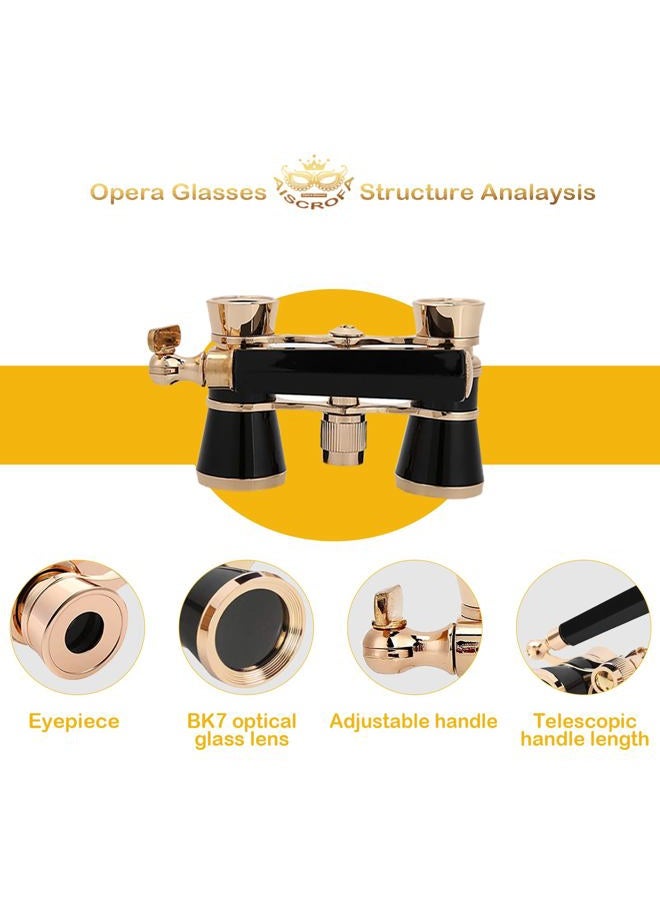 AiScrofa Opera Glasses Binoculars 3X25 Theater Glasses Mini Binocular Compact Lightweight with Handle for Adults Kids Women in Musical Concert - Image 2