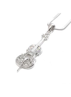 SpinningDaisy Silver Plated Crystal Cello Necklace  - Image 3