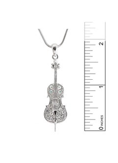 SpinningDaisy Silver Plated Crystal Cello Necklace  - Image 4
