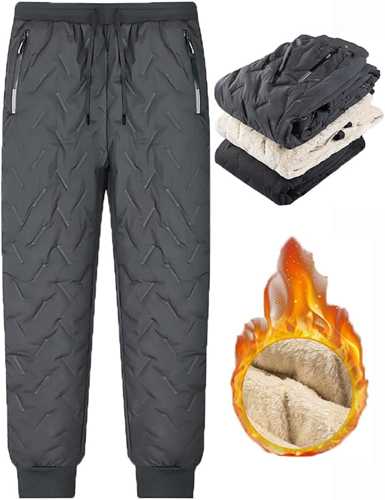 klarako Unisex Fleece Jogging Bottoms, Fleece Lined Thermal Sweatpants, Winter Warm Waterproof Large Size Pants, Fleece Pants - Image 1