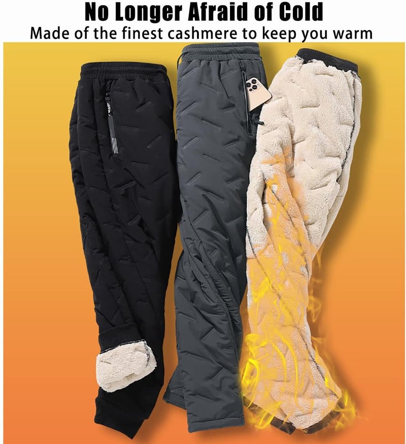 klarako Unisex Fleece Jogging Bottoms, Fleece Lined Thermal Sweatpants, Winter Warm Waterproof Large Size Pants, Fleece Pants - Image 3