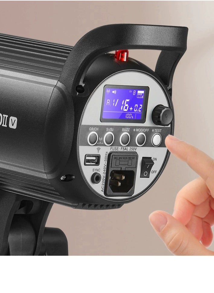 Upgraded Studio Flash Light 400Ws Power 5600±200K Strobe Light Built-in 2.4G Wireless X System with LED Modeling Lamp Bowens Mount Photography Flashes for Wedding Portrait Fashion Adve