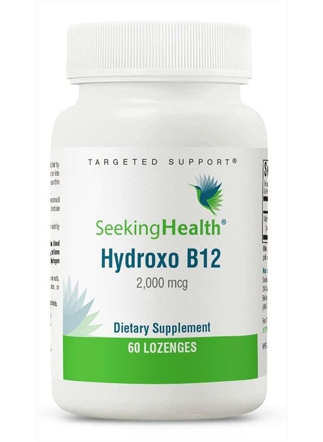 Seeking Health Hydroxo B12, 2000 mcg Methyl-Free B12 Vitamin Lozenges, Supports Methylation and Homocysteine Levels, Vegan and Vegetarian (60 lozenges)  - Image 1
