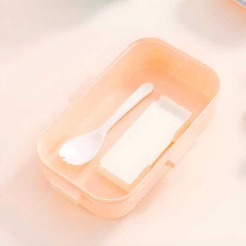 SHAKTISM Plastic Single Grid Lunch Box, Leak Proof, Microwave Safe, with Spoon and Handle, for Kids and Office - 700ml (Lunch Box_Unicorn) (Lunch Box_Dream Space), Blue - Image 3