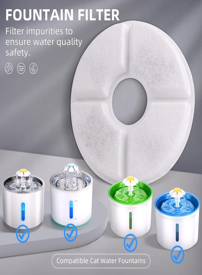 Baofum Filters Replacements for Flower Automatic Pet Fountains, Cat Water Fountain Replacement Parts and Dog Water Dispensers Filters for 81oz/2.4L Round Cat Water Fountains (4 Filters+2 Sponges) - Image 2