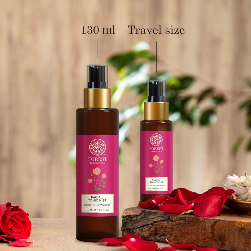 Forest Essentials Travel Size Facial Tonic Mist Pure Rosewater  Refreshing Face Toner For Pore Tightening And Hydration  AlcoholFree Toner For Glowing Skin  50 Ml Pack of 1 - Image 5