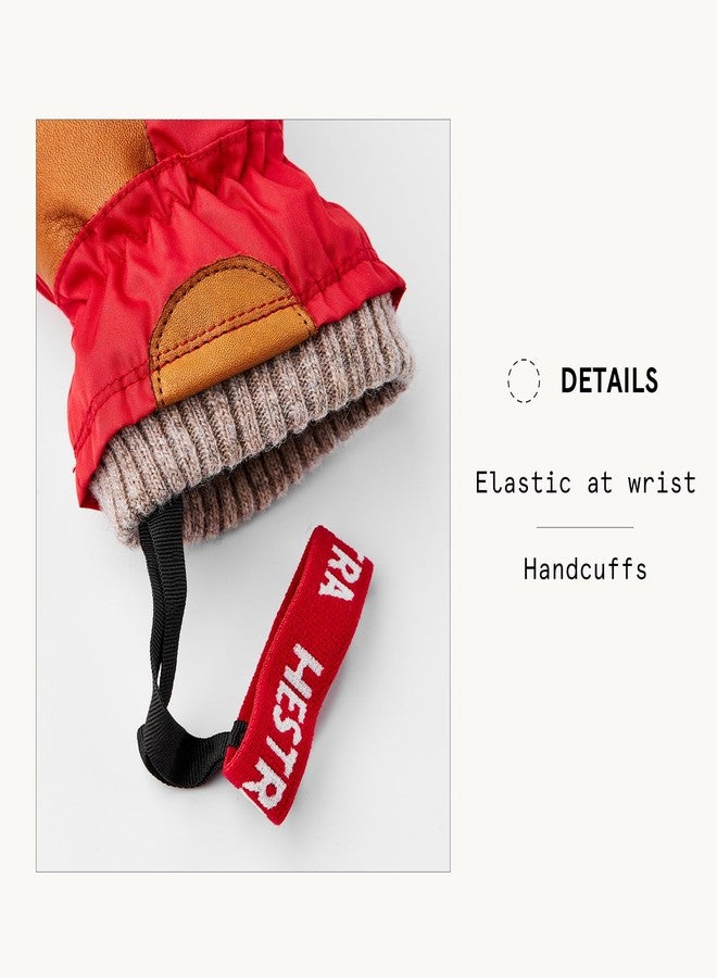 Hestra My First Mitt (Child 0-4yrs) I Waterproof, Insulated Winter Mittens for Babies & Toddlers for Snow or Cold Weather - Light Red - 3 - Image 4