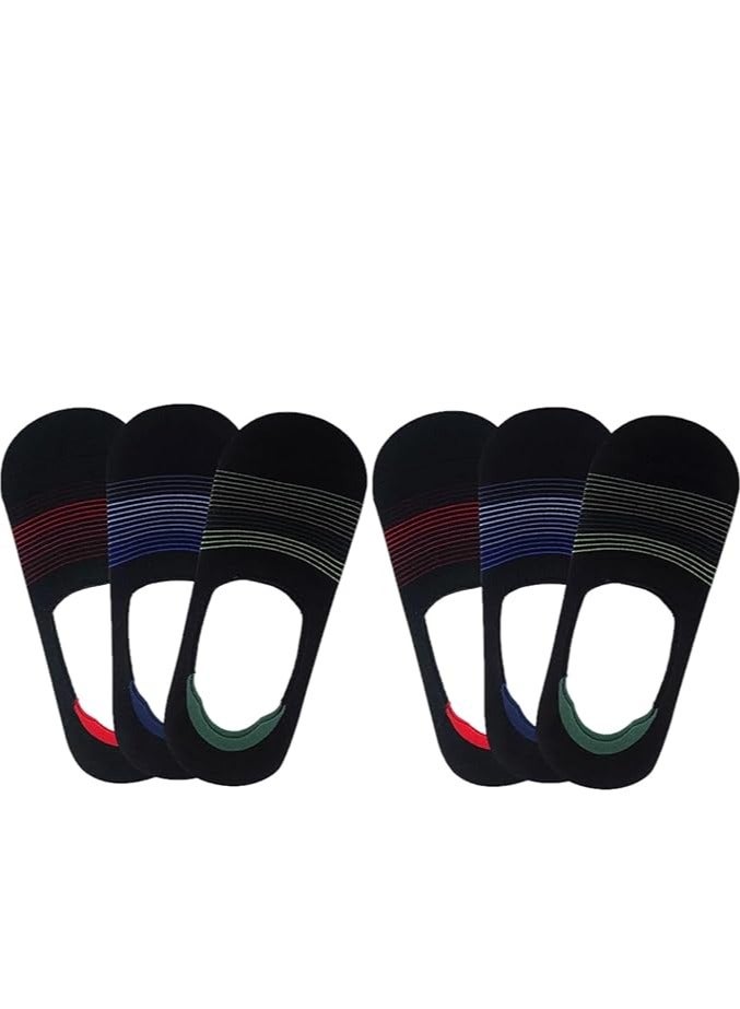 DIAMOND TOE جوارب قطنية مخلوطة للرجال 6 أزواج - جوارب غير قابلة للانزلاق - بطانات غير مرئية - مقاس EU 40 إلى 45