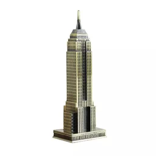Lilone Unique Statue Metal Classic The Empire State Building Retro Style Building Miniature Decorative Showpiece| Perfect for Home Decor or Gift - Image 1