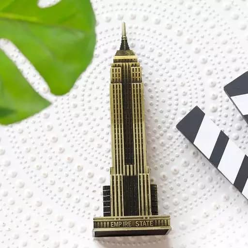 Lilone Unique Statue Metal Classic The Empire State Building Retro Style Building Miniature Decorative Showpiece| Perfect for Home Decor or Gift - Image 3