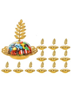Y&D 12 Pack Party Favor Candy Boxes with Leaf Dome, Gold Decorative Plastic Storage Containers, Fillable Holders for Chocolates, Cake Dessert, Baby Shower, Birthday Supplies  - Image 1