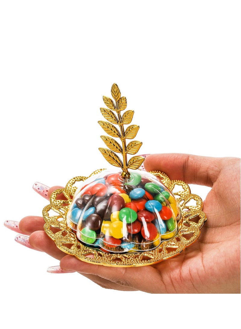 Y&D 12 Pack Party Favor Candy Boxes with Leaf Dome, Gold Decorative Plastic Storage Containers, Fillable Holders for Chocolates, Cake Dessert, Baby Shower, Birthday Supplies - Image 5