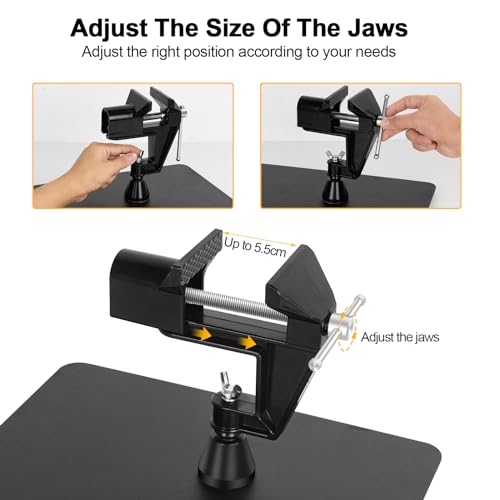 NOEVSBIG Helping Hands Magnetic Soldering Vise Circuit Board Holder 21inch Jaw Opening Workbench Vise MultiPurpose Vice 360 Swivel Base Home Vise for SolderingHome Workshop Welding DIY - Image 3