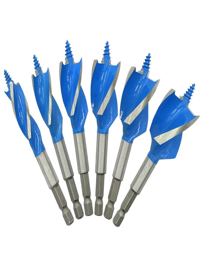 GMTOOLS Auger Drill Bit Set for Wood, 1/2", 5/8", 3/4", 7/8", 1" and 1-1/8" Inch Size, 6-Piece Impact Wood Drill Bit with Hex Shank Quick Change for Hardwood and Softwood, Plastic, etc - Image 1