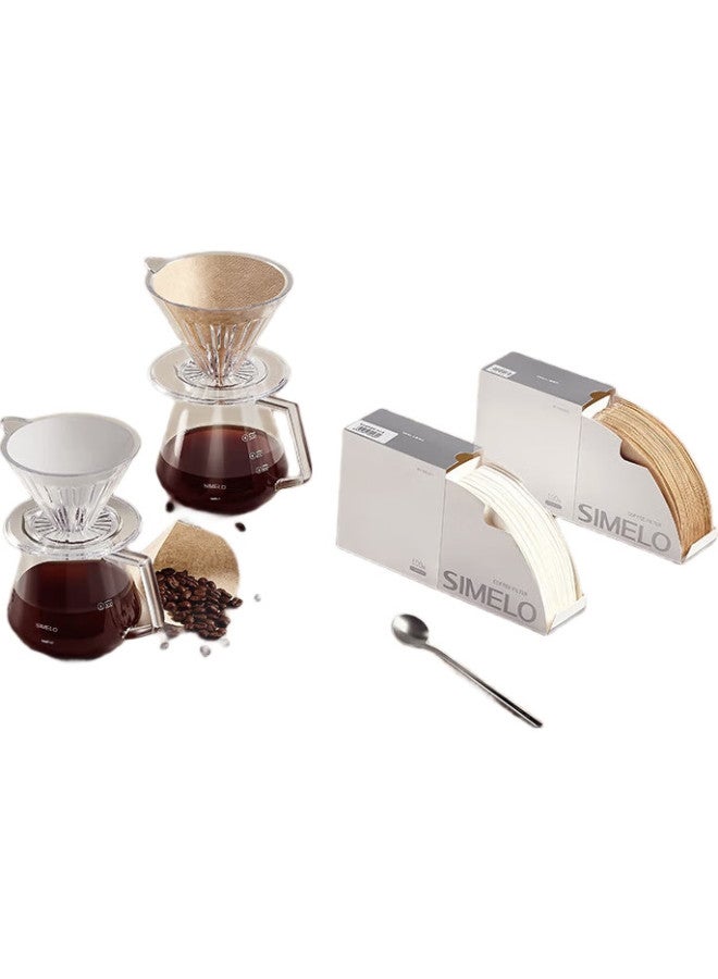 Simelo Coffee Filter Paper, Drip-Style Pour-Over Coffee Filter Paper, V01 Filter Cup Paper, Natural Wood Color, 50 Pieces, For 1-2 Servings - Image 3
