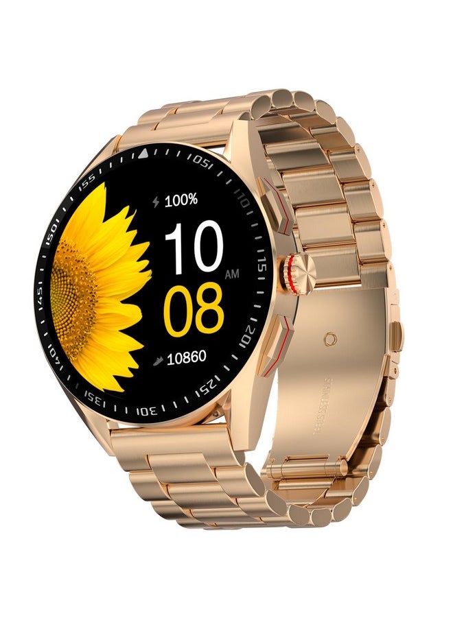 Fire-Boltt - Fire-Boltt Invincible Plus 1.43" AMOLED Display Smartwatch with Bluetooth Calling, TWS Connection, 300+ Sports Modes, 110 in-Built Watch Faces, 4GB Storage & AI Voice Assistant (Rose Gold SS) - Image 1