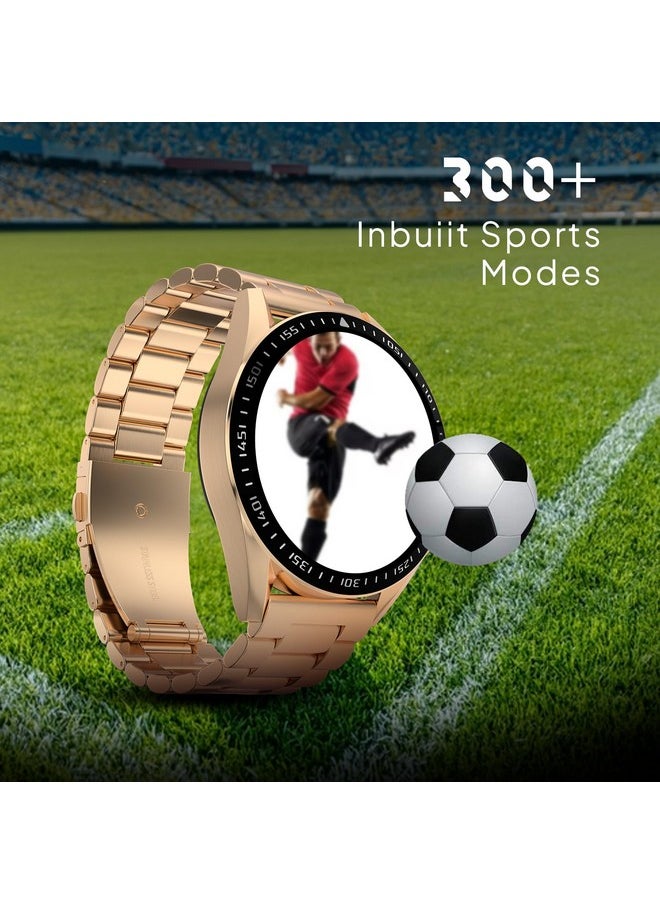 Fire-Boltt - Fire-Boltt Invincible Plus 1.43" AMOLED Display Smartwatch with Bluetooth Calling, TWS Connection, 300+ Sports Modes, 110 in-Built Watch Faces, 4GB Storage & AI Voice Assistant (Rose Gold SS) - Image 1