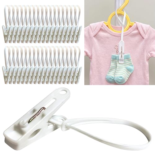 HASHI Baby Clothes & Pants Clips 36 Pack, Non-Slip Hanger Clips with Strong Grip, Space-Saving Organizer for Baby & Toddler Laundry, Closet, Socks, Stroller, Travel & Drying Rack - Image 1