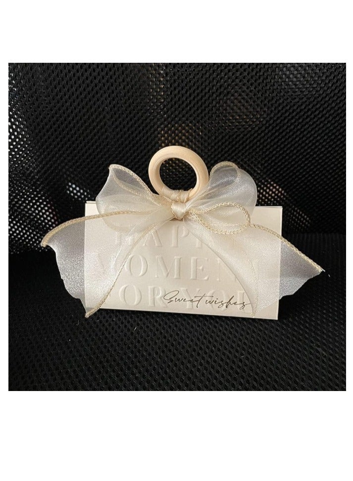 10 Packs Wedding Candy Boxes, Beige Wedding Favor Boxes Chocolate Treat Gift Boxes with Wooden Beads and Ribbon for Wedding Bridal Shower Baptism Baby Shower Birthday Party Decoration Supplies - Image 3