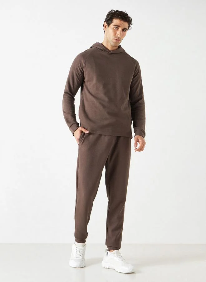 ADOT by Splash Textured Hooded Sweatshirt with Long Sleeves