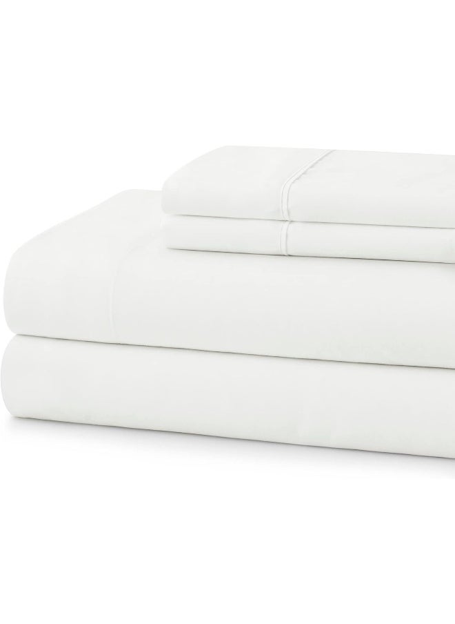 Sweet Home Collection Sweet Home Collection Queen Size Sheets 100% Cotton Made in Egypt Soft 600 Thread Count for Queen Size Bed Mattress, 4 Pieces Bedding Sheets & Pillowcases Sets, Queen, White  - Image 4