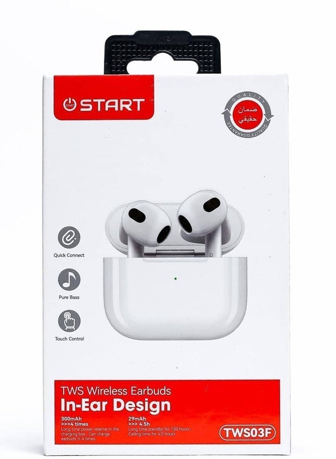 Start TWS 03F Wireless Bluetooth Earphones AirPods Earbuds True Stereo Pure Sound Fashionable Design - Image 2