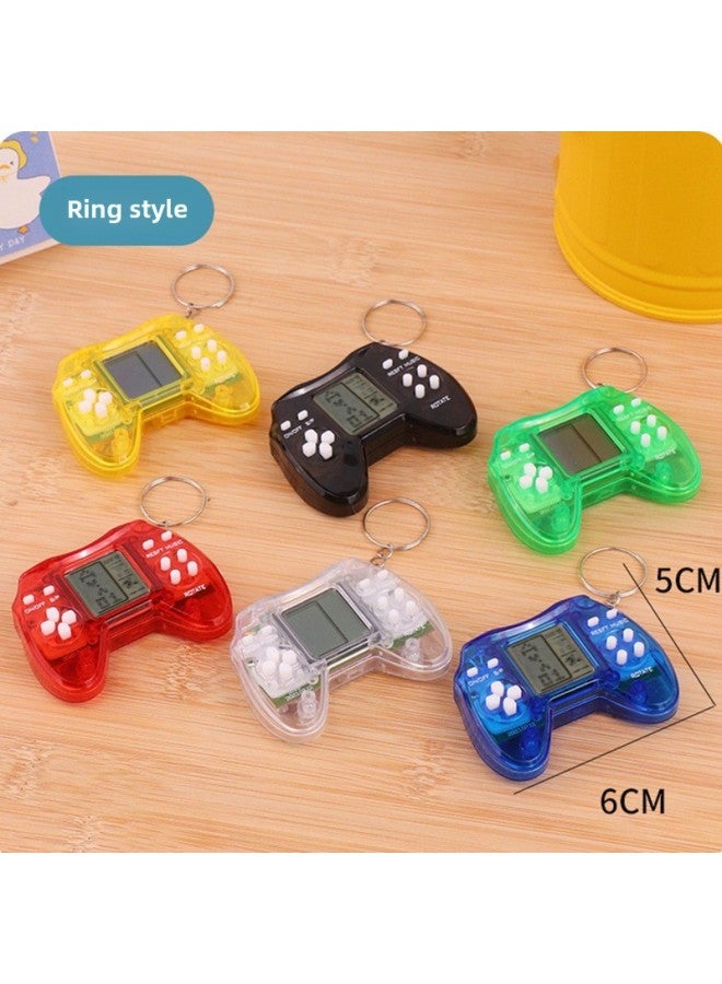 Handheld Tetris Game Machine Creative Handle Game Machine Keychain Nostalgic Decompression Toy Wholesale-Color:Elegant Black ]