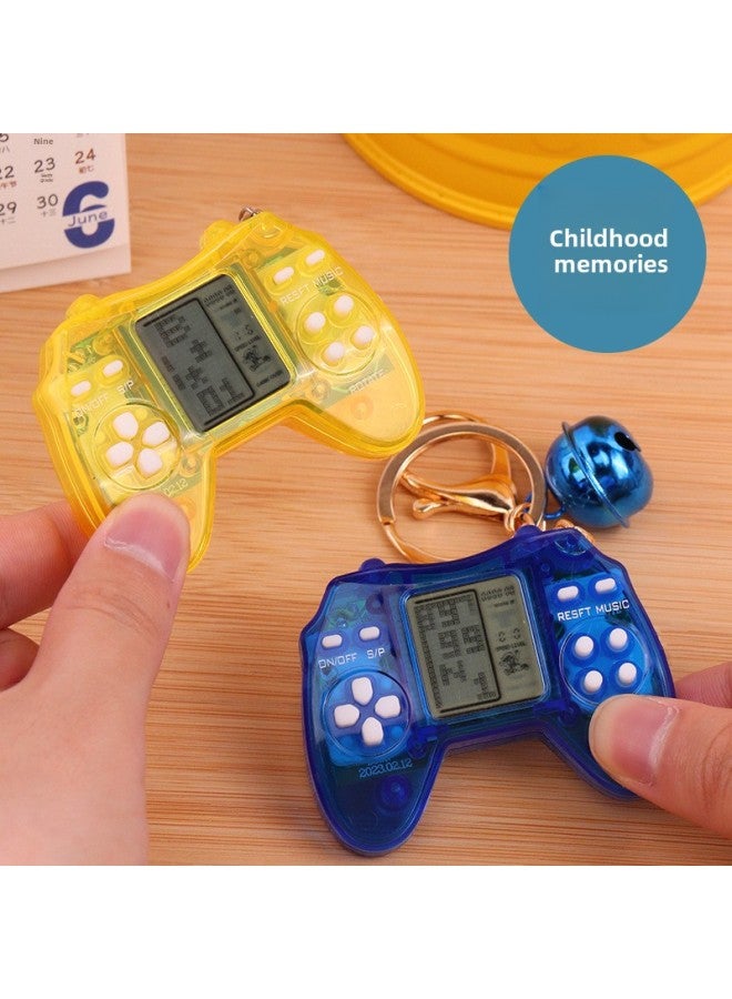 Handheld Tetris Game Machine Creative Handle Game Machine Keychain Nostalgic Decompression Toy Wholesale-Color:Elegant Black ]