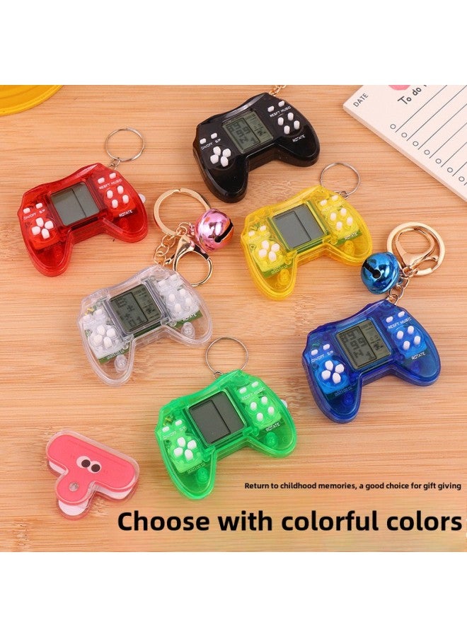 Handheld Tetris Game Machine Creative Handle Game Machine Keychain Nostalgic Decompression Toy Wholesale-Color:Elegant Black ]