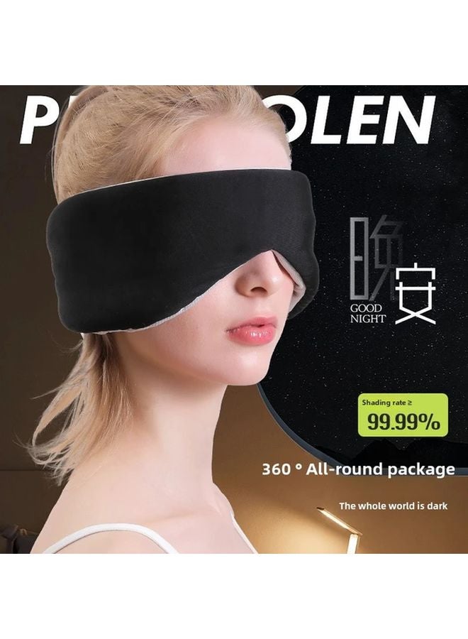 Black Space Capsule Light Blocking Eye Mask Warm Cool Dual Sensation for Sleeping Travel - Image 4