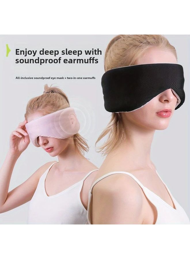 Black Space Capsule Light Blocking Eye Mask Warm Cool Dual Sensation for Sleeping Travel - Image 3