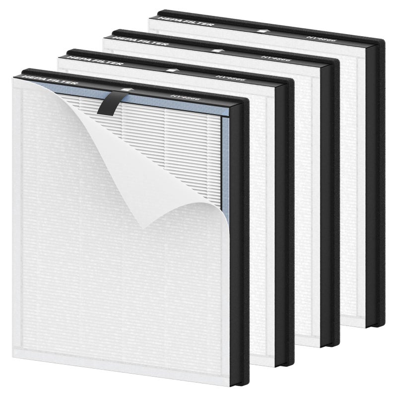 FMDZFL فلتر بديل HY4866 لجهاز تنقية الهواء MORENTO HY4866 وجهاز تنقية الهواء YIOU M1 عبوة 4 مع 4 فلاتر مسبقة إضافية نسخة محسنة