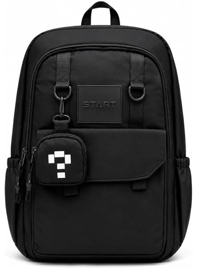 Starte Laptop Backpack 15.6 inch Water-Resistant,32x18x49 cm | Travel & School Use, Mini Pouch Included, Multiple Compartments, Padded Shoulder Straps, Side Pockets - Image 1