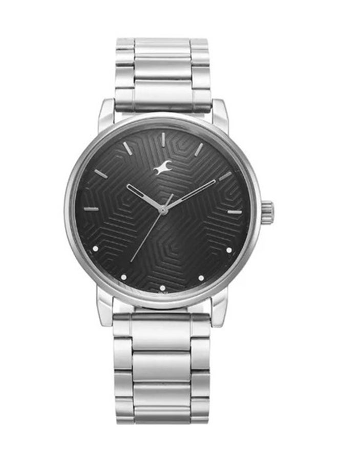 fastrack Fastrack Stunners Black Dial Metal Strap Watch for Guys