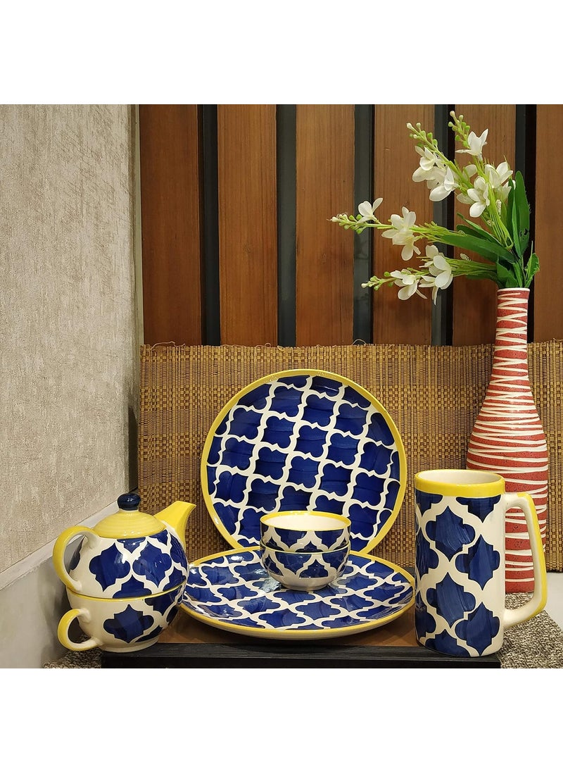 Caffeine Caffeine Ceramic Handmade Blue Umrao Breakfast Set (6pcs)  - Image 1
