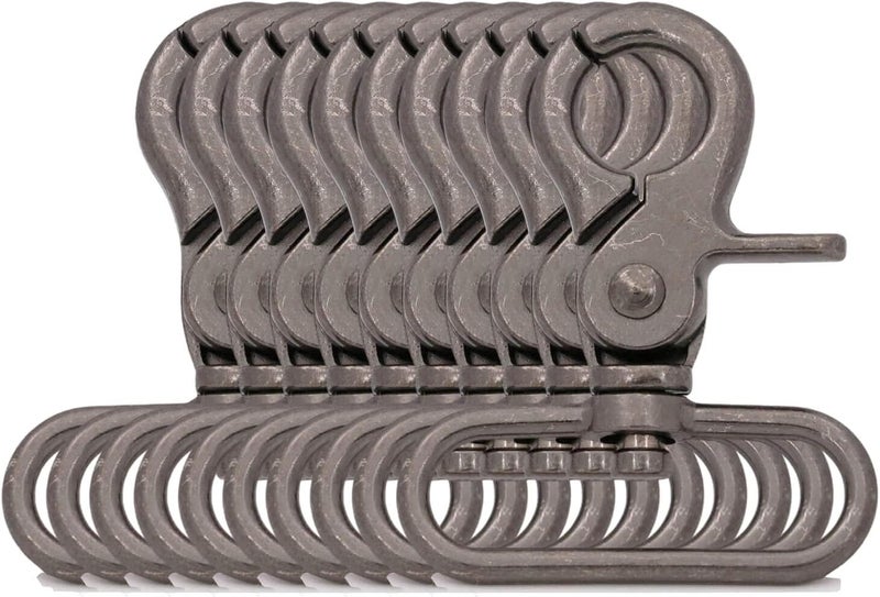 BIKICOCO 1-1/2'' Swivel Trigger Snap Hook Lobster Claw Clasp Spring Loaded Clip, Oval-Ring Ended, Gunmetal - Pack of 10 - Image 1