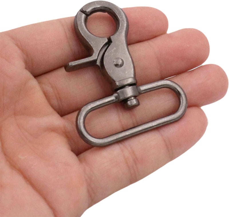 BIKICOCO 1-1/2'' Swivel Trigger Snap Hook Lobster Claw Clasp Spring Loaded Clip, Oval-Ring Ended, Gunmetal - Pack of 10 - Image 4