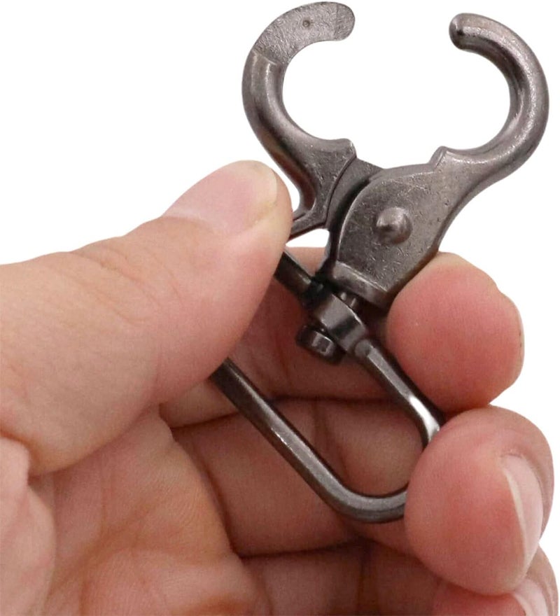 BIKICOCO 1-1/2'' Swivel Trigger Snap Hook Lobster Claw Clasp Spring Loaded Clip, Oval-Ring Ended, Gunmetal - Pack of 10 - Image 3