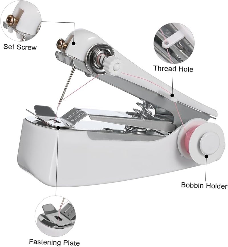 Artibetter Portable Handheld Sewing Machine Mini Manual Stitcher for Fabric Repair DIY Travel Home Use Random Color - Image 3