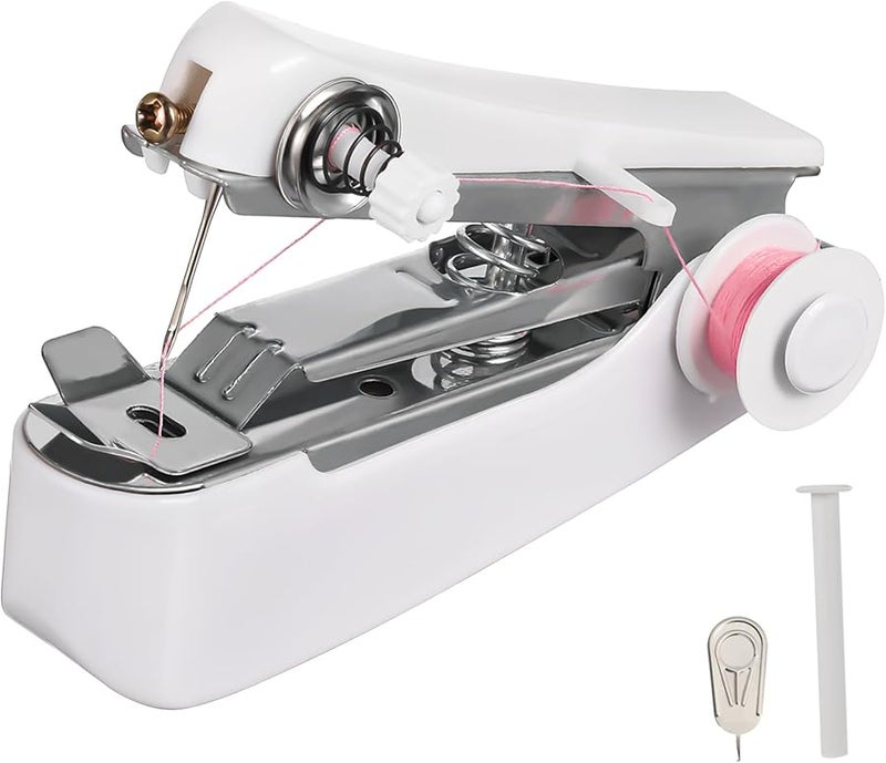 Artibetter Portable Handheld Sewing Machine Mini Manual Stitcher for Fabric Repair DIY Travel Home Use Random Color - Image 2