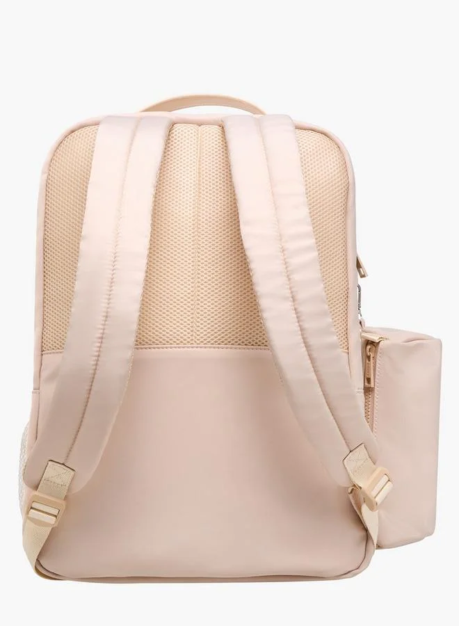 MISSY Solid Backpack with Adjustable Shoulder Straps and Pencil Pouch